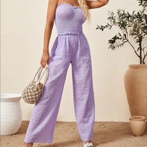 2-PIECE PURPLE TUBE TOP AND PANTS SET